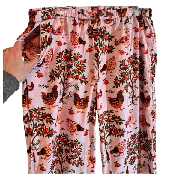 XL Printfresh Hen House Pink Cotton Pajama Set Excellent Condition - Picture 7 of 10